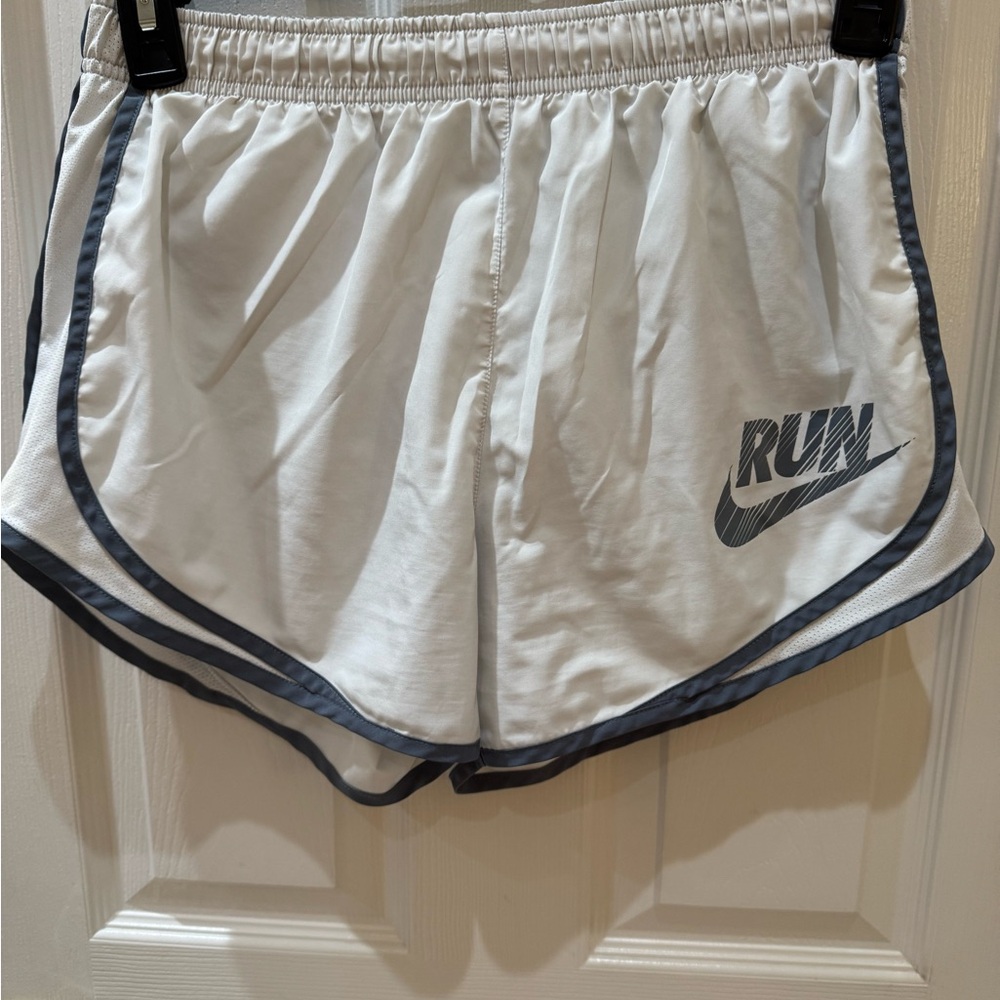Nike Women's Athletic Shorts in White and Gray